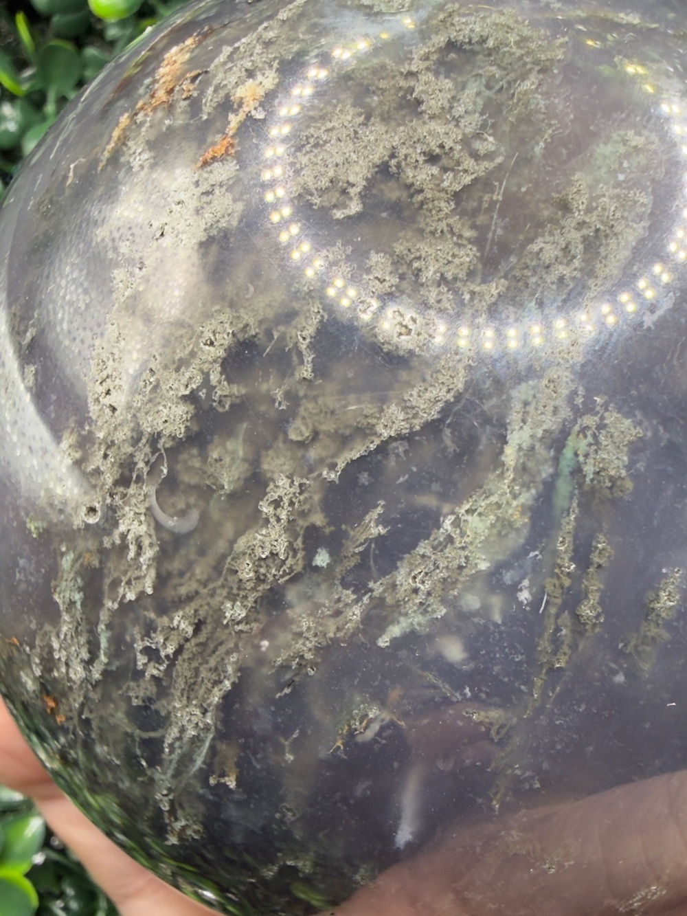 3.47lb Druzy Moss Agate Sphere - Picture 8 of 10